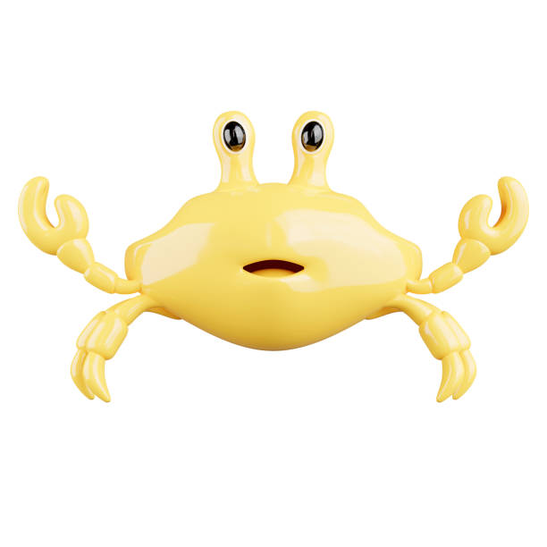 istock 3d rendering of yellow crab with smiley. 1461846947
