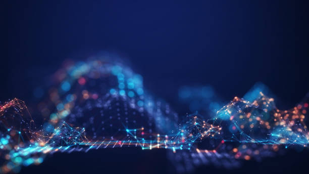 istock Abstract connected dots and lines. Concept of AI technology, Motion of digital data flow. 1461861446
