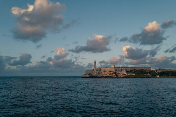 Looking at Morro Castle form Malecon in Havana