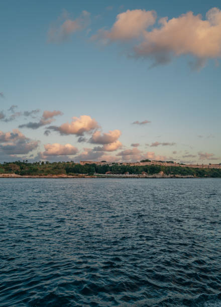 Looking at Morro Castle form Malecon in Havana