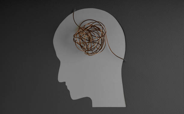 istock Mental Health Disorder Concept. Weak, Stressed Down Person. Negative Feeling. Depressed Emotional inside a Brain and Mind. Paper Cut as Human Head and Brain made by Messy Wire 1461882619