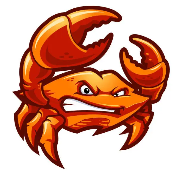 Vector illustration of Angry  Crab