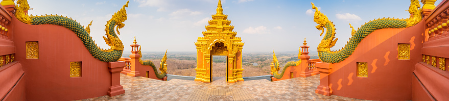 Panorama view of Phra That Doi Phra Chan temple, Lampang province.