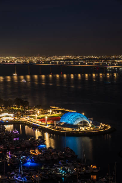 view of the rady shell at jacobs park - night downtown district north america san diego california imagens e fotografias de stock