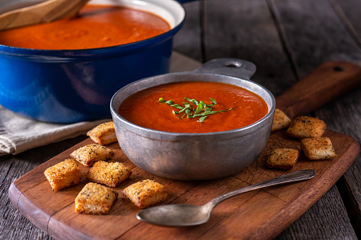 Homemade Tomato Soup with Croutons