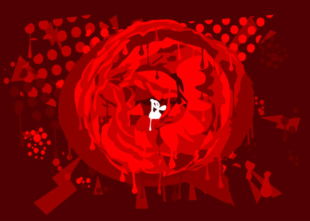 istock Graffiti Rose Background. Abstract modern flower street art decoration performed in urban painting style. Painted red roses. 1461908422