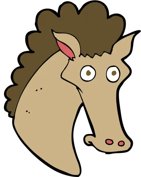 Vector illustration of cartoon horse head