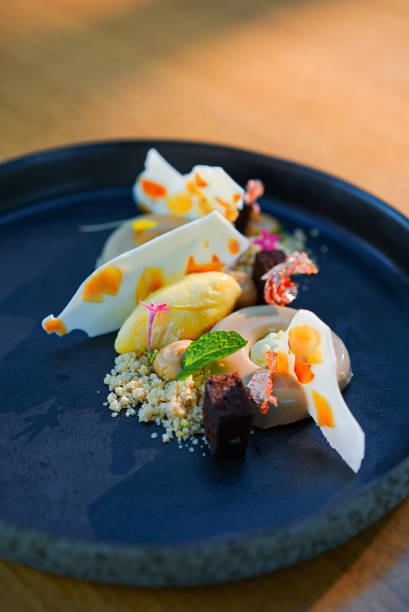 istock Sweet dessert on a dark plate 1461910517