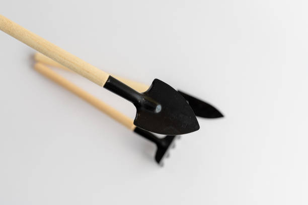 istock Miniature shovel isolated on white background 1461911816