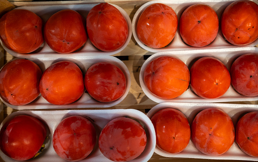 Fresh peaches in market