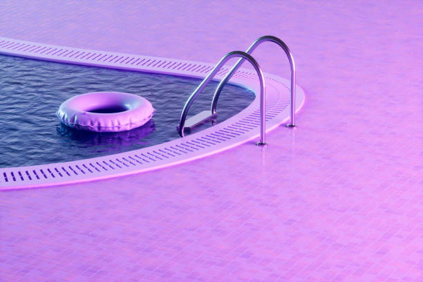 istock Swimming Pool, Summer Holiday Background, Neon Lighting 1461940097