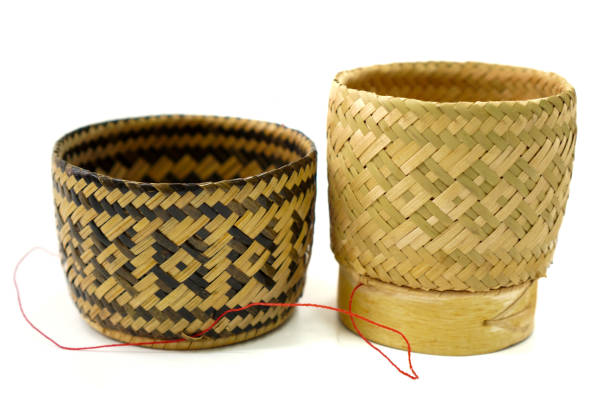 istock The picture shows handmade bamboo sticky rice baskets on a white background. 1461940707