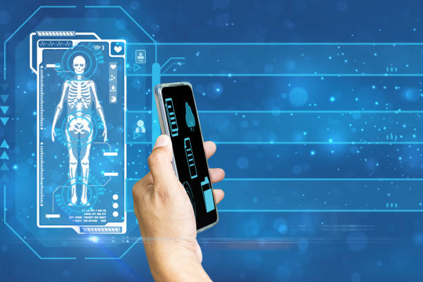 istock Chat with AI or Artificial Intelligence technology. patient using a smartphone to medical chat with intelligent artificial intelligence. Futuristic technology. automate chatbot 1461941350