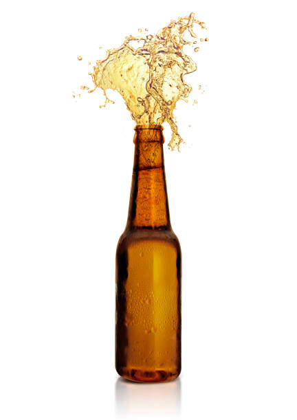istock A bottle of cold beer on a white background with spray. 3d render 1461971290