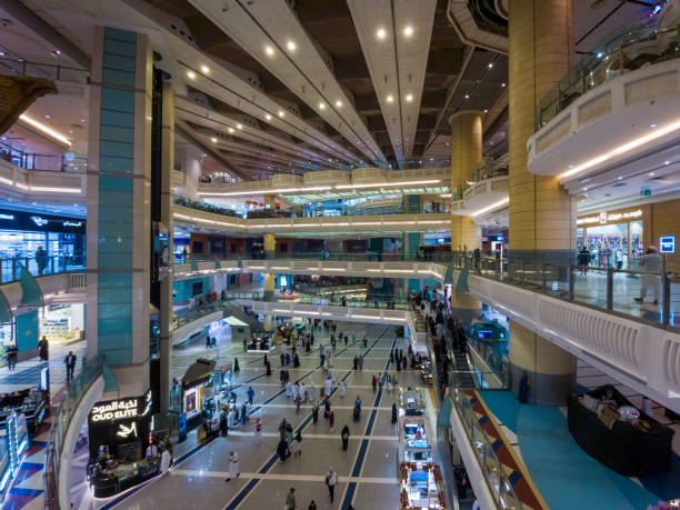 The commercial market in the clock tower in Makkah Al-Mukarramah stock photo