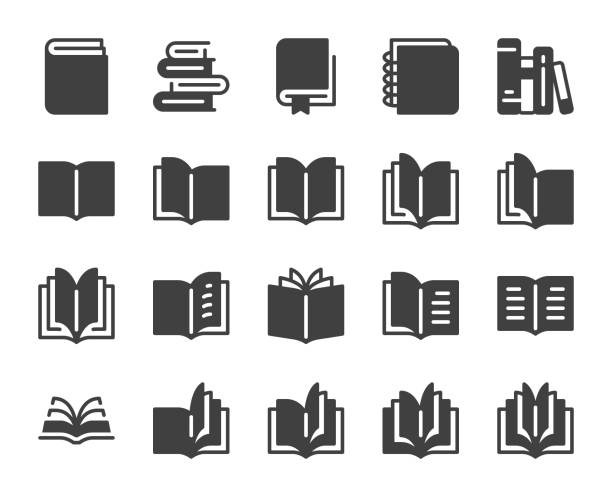 Book - Icons Book Icons Vector EPS File. book binding illustrations stock illustrations