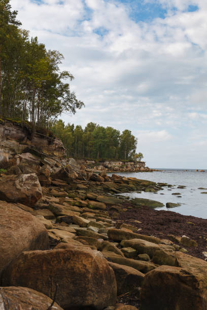 istock Baltic sea limestone rocky coast, cliff. Estonia. 1462014044