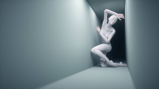 istock Abstract woman inside a tight corridor. Anxiety and overthinking concept. 1462023704
