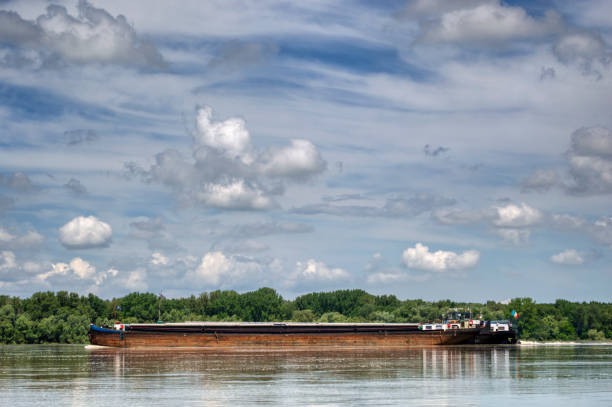 istock barge sailing on the Danube river in eastern Europe 1462025189