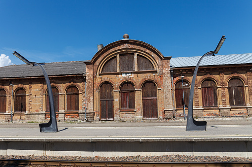 Old railway station buildings in Tapa, Estonia