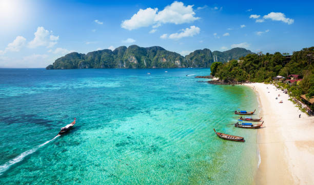 istock Aerial view of the beautiful Long Beach at Phi Phi Don island 1462056599