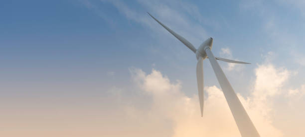 istock windmill farm or wind park, with high wind turbines for generation electricity. 1462058136