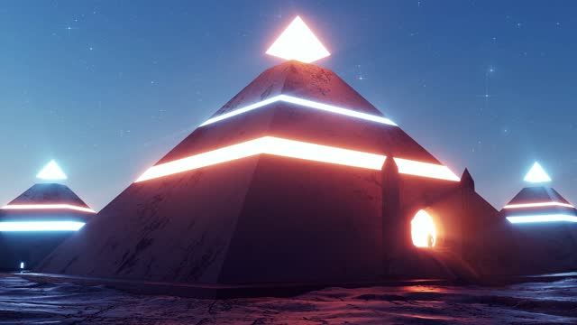 Portal to Ancient Pyramids - Loop Sci-fi Landscape Background