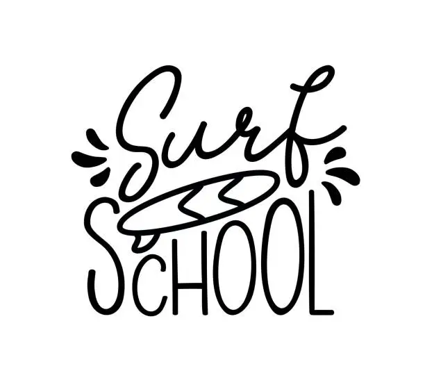 Vector illustration of Surf school logo.