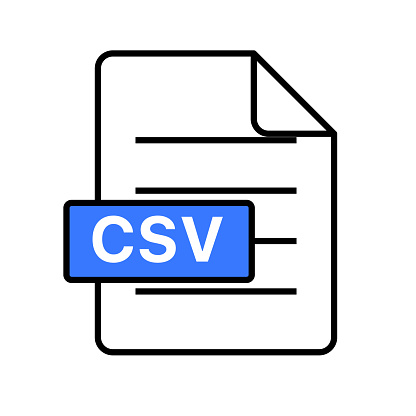 CSV file. Comma-separated values file. Editable vector.