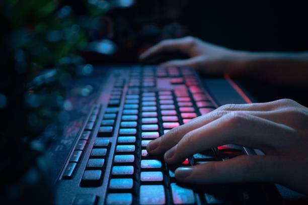 istock Close-up shot of hands on a notebook keyboard 1462089742