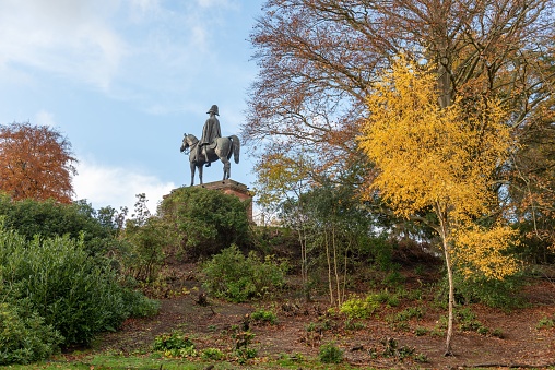 Aldershot, United Kingdom – November 28, 2022: The Duke of Wellington statue in Aldershot
