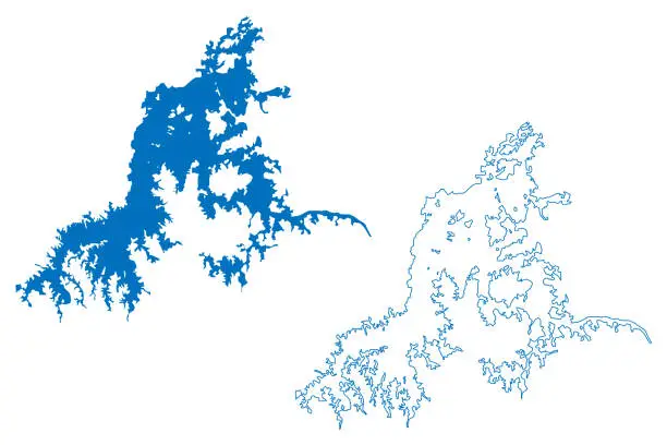 Vector illustration of Lake Gatun (Republic of Panama, central america) map vector illustration, scribble sketch Lago Gatún map