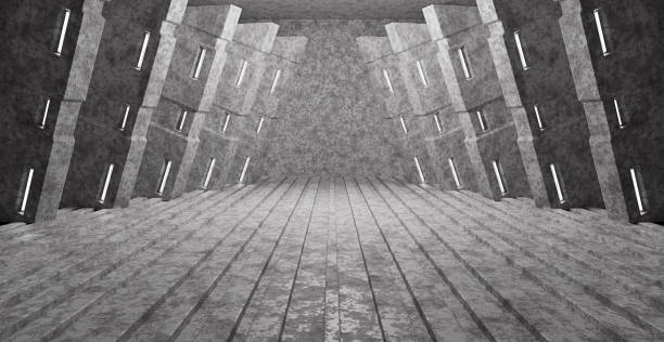 istock Cyber Age Metallic Showroom Car Garage Empty Corridor Grey Abstract Background Digital Futurism Concept 3D Illustration 1462119010
