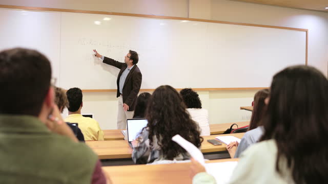 Technical college professor teaching mathematics