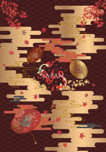 Vector illustration of Japanese style pattern background or cover design
