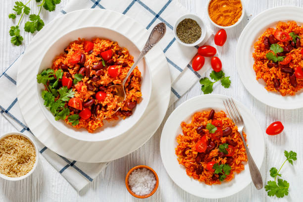 istock jollof rice with red beans, tomato, spices 1462145717