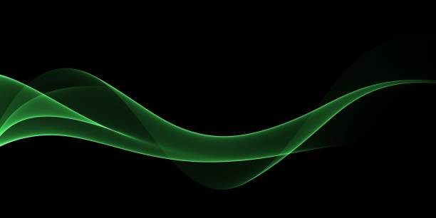 istock Abstract green and black wave background 1462154430