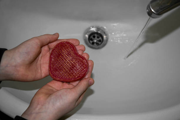 istock Handmade soap in the shape of a heart. 1462154467