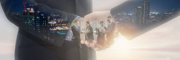 istock Partners shaking hands Trust. Executive business man shaking hand for agreement and partnership success concept business Partners. 1462154523