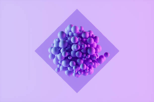 istock Glass Transparent Frame with Flying Spheres Neon Lighting Background 1462159624