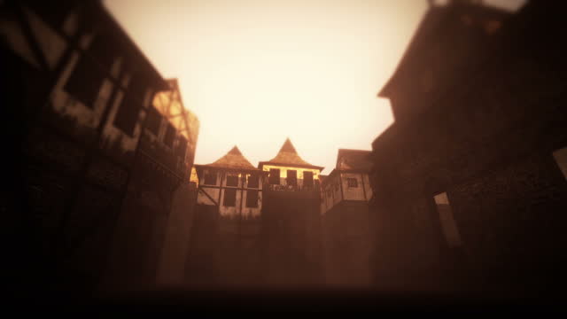 Medieval Horror Town animation in 3d