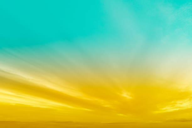 Colorful cloudy sky at sunset. Gradient color