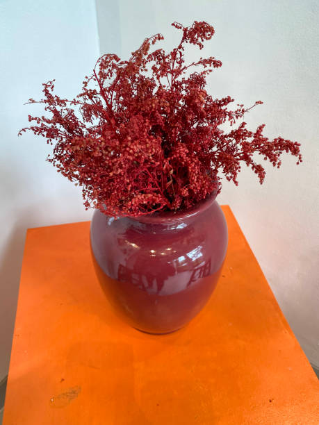istock plastic flower on a red vase 1462183840