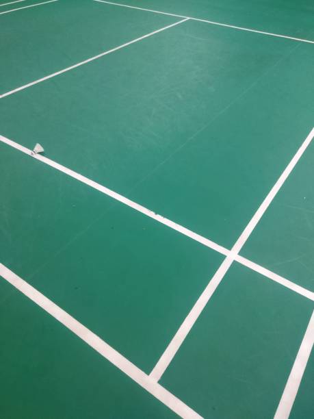 Badminton court stock photo