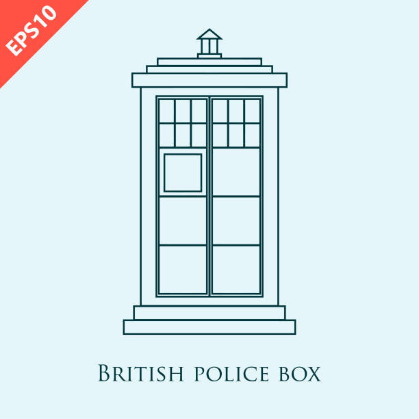 ilustrações, clipart, desenhos animados e ícones de tradicional cabine policial britânica projetar vetor de ilustração isolada - pay phone telephone booth telephone isolated