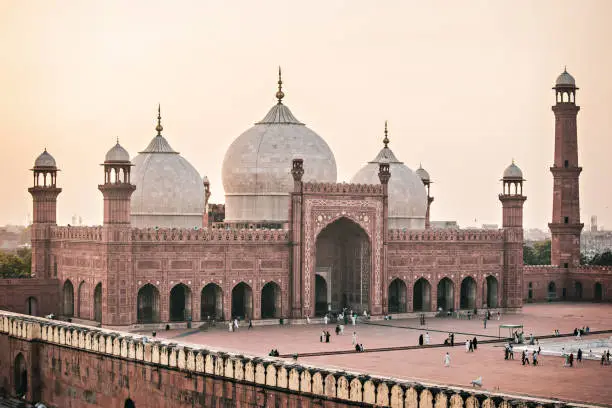 The Badshahi Mosque, Mughal-era congregational mosque in Lahore, capital of the Pakistani province of Punjab, Pakistan