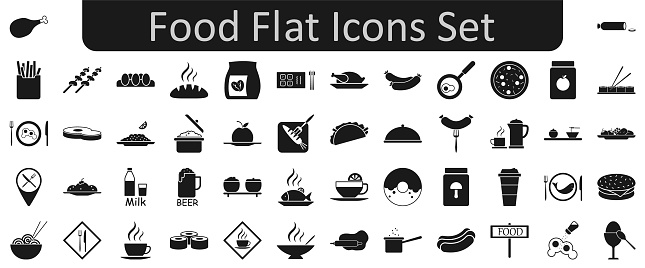 Food flat icons set. Web icon set. Website set icon vector.