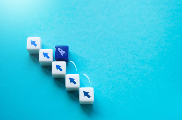 istock A startup is moving up the steps of progress. 1462201132