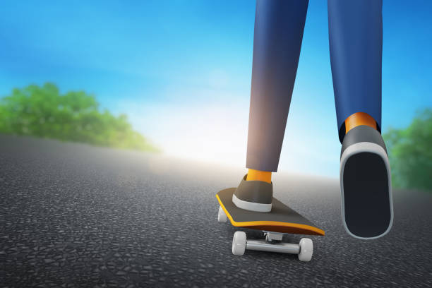 istock Young man riding skateboard 3d illustration 1462203949