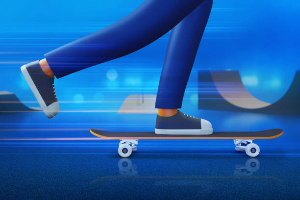 istock Young man riding skateboard 3d illustration 1462203981